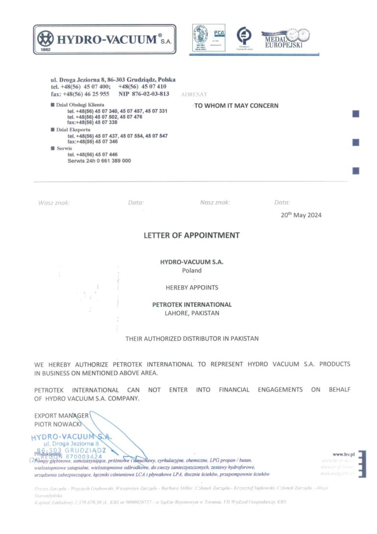 Hydrovacuum Authorization Letter